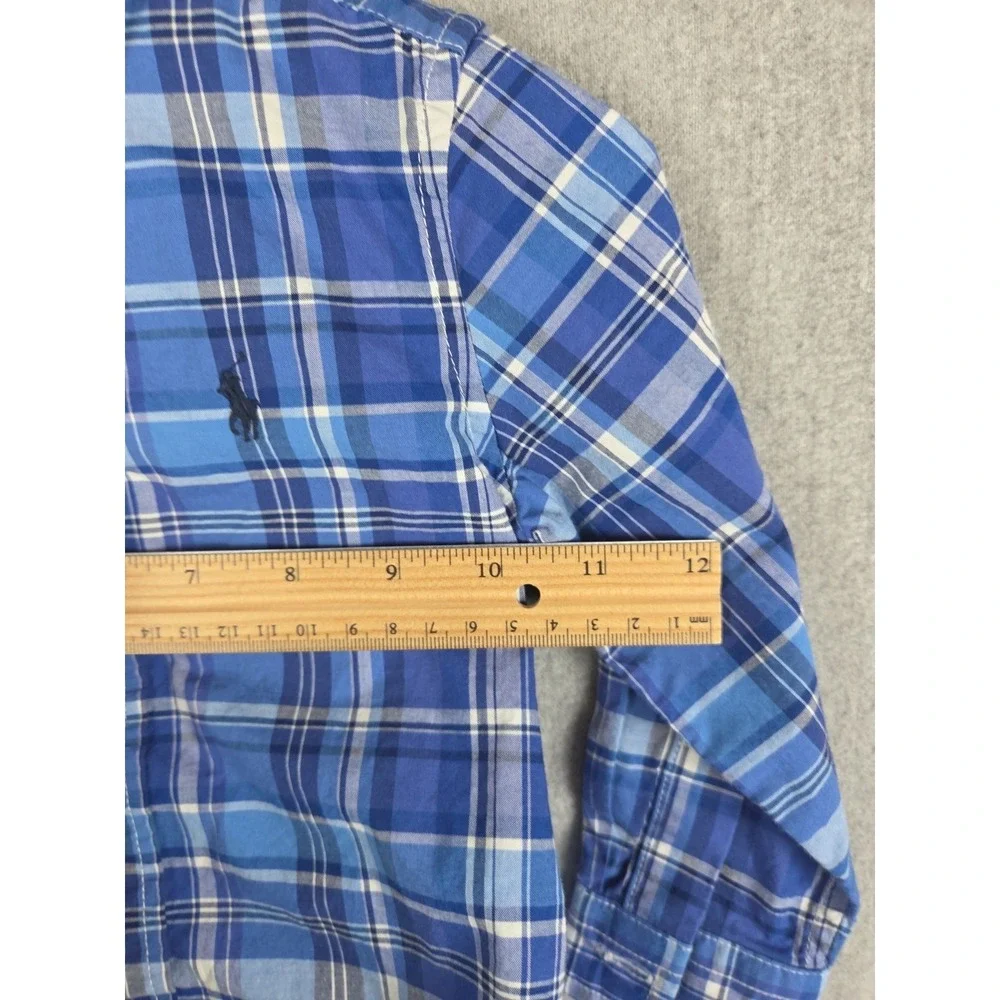Ralph Lauren Toddler 18 Months Classic Oxford Shirt Blue Plaid Preppy‎ Pony Logo